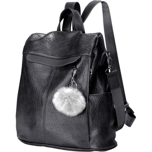 Women Backpack Purse Fashion Waterproof Anti-theft PU Leather Nylon Shoulder main image 4